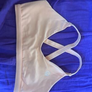 Orange Sports Bra with Cross Back